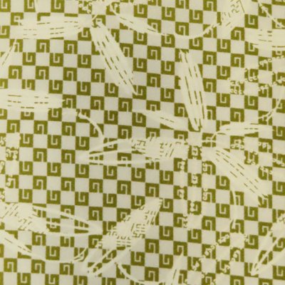 画像4: 洗える着物 小紋 袷 コーディネートセット レディース着物と半幅帯作り帯セット 袷 Mサイズ【カーキ系、市松に笹の葉】