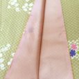 画像4: 洗える着物 小紋 袷 レディース 仕立て上がり Mサイズ【緑系 花柄】 (4)