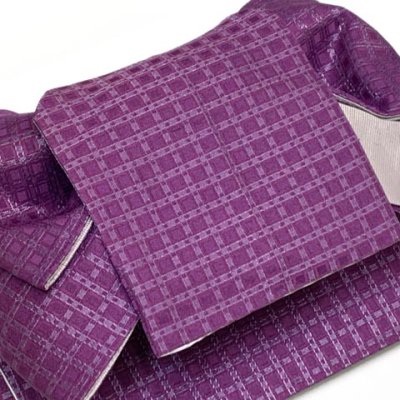 画像7: 洗える着物 小紋 袷 コーディネートセット レディース着物と半幅帯作り帯セット 袷 Mサイズ【イエローベージュ系、幾何学柄】