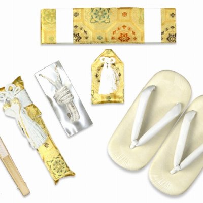 画像5: 七五三 3歳 男の子用 金蘭袴と小物の７点セット 紐下53cm ※化粧箱入り【金 紋柄】