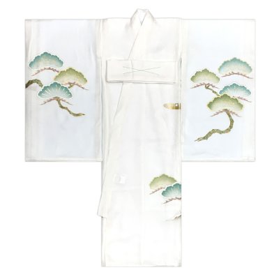 画像2: 2025年の干支 巳年特別仕様 お宮参り 着物 男の子 赤ちゃんのお祝い着 金彩加工 京友禅 産着 初着 正絹 日本製【白、鷹と富士山】