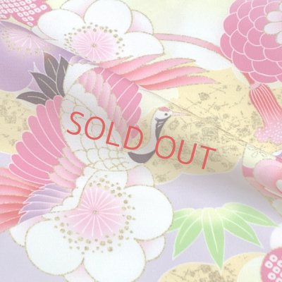 画像6: ベビー 初節句 着物 女の子 赤ちゃん用 被布コート 二部式着物 セット(合繊)【藤色ｘ藤色、鶴と松・梅】