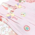 画像3: ベビー 初節句 着物 女の子 赤ちゃん用 被布コート 二部式着物 セット(合繊)【ピンクｘクリーム、桜と牡丹】 (3)