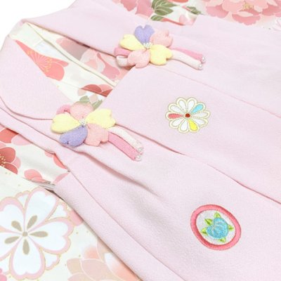 画像3: ベビー 初節句 着物 女の子 赤ちゃん用 被布コート 二部式着物 セット(合繊)【ピンクｘクリーム、桜と牡丹】