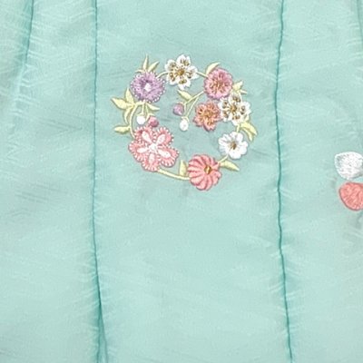 画像5: ベビー 初節句 着物 女の子 赤ちゃん用 被布コート 二部式着物 セット(合繊)【水色ｘクリーム、雪輪と市松】