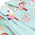 画像3: ベビー 初節句 着物 女の子 赤ちゃん用 被布コート 二部式着物 セット(合繊)【ミント系、古典柄】 (3)