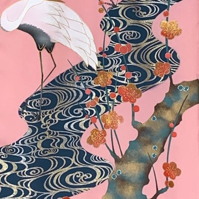 画像4: お宮参り 女の子 着物 正絹 日本製 金駒刺繍 盛金加工 赤ちゃんのお祝い着 初着 産着 襦袢付き【赤、鶴と梅】