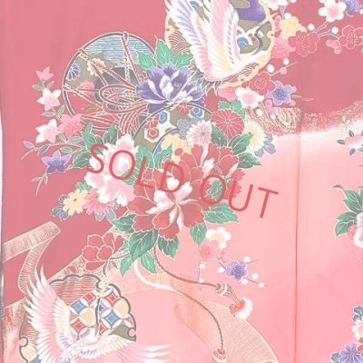 画像4: お宮参り 女の子 着物 正絹 赤ちゃんのお祝い着 初着 産着 襦袢付き【赤、鼓と鶴】