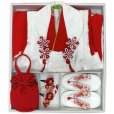 画像10: 七五三着物 3歳 女の子 正絹 絞り 柄・刺しゅう入り 被布コートと着物 オリジナル・コーディネートセット【紅白・鞠と梅】
