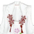 画像4: 七五三 3歳 女の子 被布セット 正絹被布コート 草履 巾着 足袋 4点コーデセット【白、紅梅】
