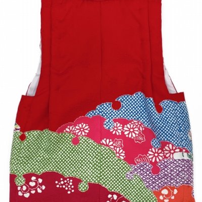 画像3: 七五三 3歳 女の子 和染紅型 栗山吉三郎 正絹 被布コート 単品 日本製【赤系、京紅型】