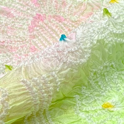 画像3: 子供兵児帯 正絹 絞り柄 女の子 男の子 兼用 浴衣帯 へこ帯 3m【ひわ色（黄緑）、花】