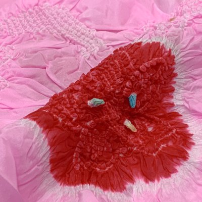 画像3: 子供兵児帯 正絹 絞り柄 女の子 浴衣帯 へこ帯 3m【ピンク、梅】