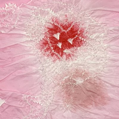 画像2: 子供兵児帯 正絹 絞り柄 女の子 浴衣帯 へこ帯 3m【薄ピンク、花】