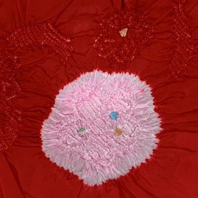 画像2: 子供兵児帯 正絹 絞り柄 女の子 男の子 兼用 浴衣帯 へこ帯 3m【赤、梅】
