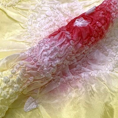 画像3: 子供兵児帯 正絹 絞り柄 女の子 男の子 兼用 浴衣帯 へこ帯 3m【黄色、花】