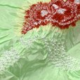 画像3: 子供兵児帯 正絹 絞り柄 女の子 男の子 兼用 浴衣帯 へこ帯 -NEOAURA-【淡いひわ色（黄緑）、花】 (3)