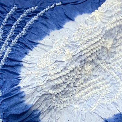 画像3: 子供兵児帯 正絹 絞り柄 男の子浴衣帯 へこ帯 -NEOAURA-【青、花】