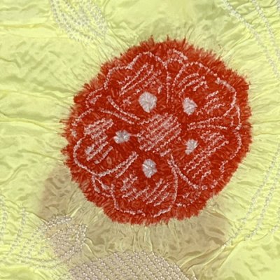 画像2: 【訳あり】兵児帯 子供 絞り 正絹 女の子 男の子 兼用 浴衣帯 へこ帯 -NEOAURA-【黄色、花】