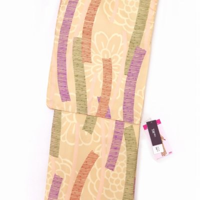 画像3: “H・L(アッシュ・エル)”ブランド 洗える着物 小紋 袷 フリーサイズ【肌色系 短冊に花】