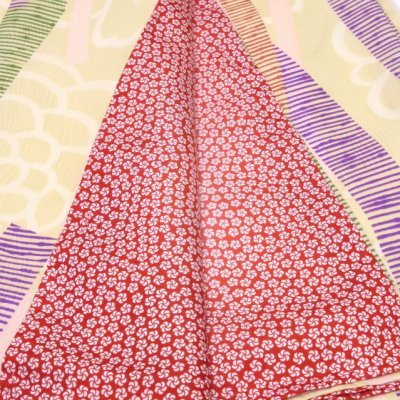 画像5: “H・L(アッシュ・エル)”ブランド 洗える着物 小紋 袷 フリーサイズ【肌色系 短冊に花】