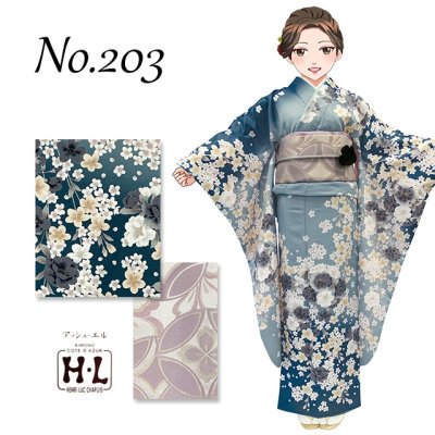 画像3: 振袖セット 成人式 H・L アッシュ・エル ブランド 絵羽柄の振袖 袋帯 ほか６点セット【カラフル系セレクション-えらべる６種類-】