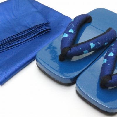 画像6: 子供浴衣セット 男の子 110サイズ  H・L ブランド 子供浴衣 3点セット【青緑系 格子】