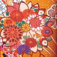 画像3: 振袖 セット 成人式 正月 H・Lブランド 絵羽柄の振袖 袋帯 小物 6点セット【オレンジ系、菊に桜】 (3)