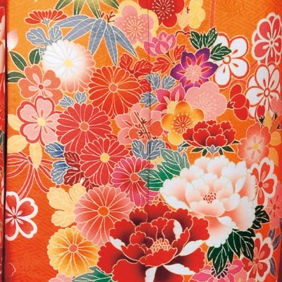 画像3: 振袖 セット 成人式 正月 H・Lブランド 絵羽柄の振袖 袋帯 小物 6点セット【オレンジ、牡丹】