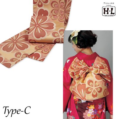 画像4: 振袖 セット 成人式 正月 H・Lブランド 絵羽柄の振袖 袋帯 小物 6点セット【マゼンタ系ｘ黒、菊に鞠】