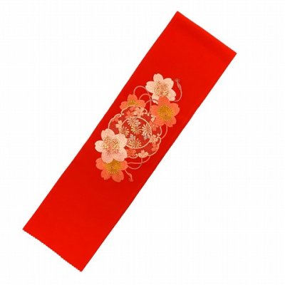 画像2: 振袖用 半衿  華やかなパール刺繍入りの半襟 合繊 日本製 変わり色【赤、桜】