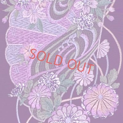 画像3: 振袖用 半衿  華やかなパール刺繍入りの半襟 合繊 日本製 変わり色【紫、扇と菊】