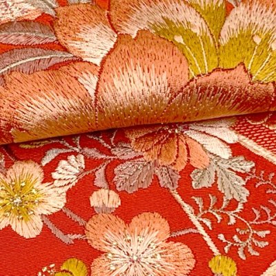 画像4: 振袖用 半衿  華やかなパール刺繍入りの半襟 合繊 日本製 変わり色【赤、八重桜】