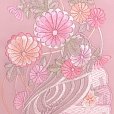 画像3: 半衿 振袖に 華やかな刺繍入りの半襟 合繊 日本製 変わり色【ピンク、菊と扇】 (3)