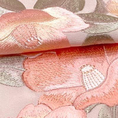 画像4: 半衿 振袖に 華やかな刺繍入りの半襟 合繊 日本製 変わり色【スキンピンク、椿】