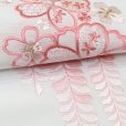 画像4: 半衿 振袖に 春カラー 華やかな刺繍入りの半襟 合繊【ピンク系、桜と藤】 (4)