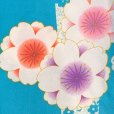 画像3: 二尺袖着物 単品 ショート丈 洗える着物 卒業式の着物 かわいい小紋柄【水色、桜】 (3)