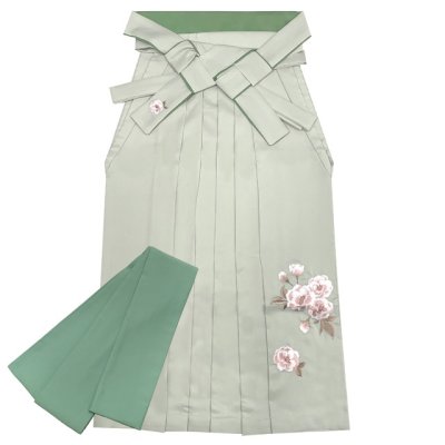 画像6: 袴セット 卒業式 女性用 二尺袖の着物(小振袖 ショート丈)とR・ｋブランドの刺繍袴＆袴下帯の3点セット【シャーベットオレンジ、古典柄】