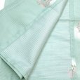 画像5: 夏の二部式着物 洗える着物 絽 小紋柄の着物 Lサイズ【淡い黄緑、花輪】 (5)