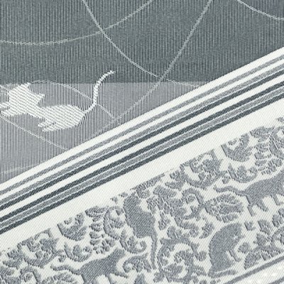 画像3: 半幅帯 着物や浴衣に 半巾帯(細帯) 小袋帯 合繊 長尺 約440cm【グレー系、猫献上】