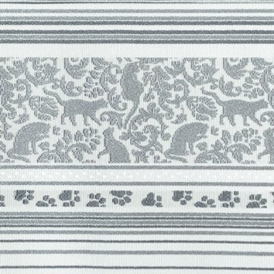 画像4: 半幅帯 着物や浴衣に 半巾帯(細帯) 小袋帯 合繊 長尺 約440cm【グレー系、猫献上】