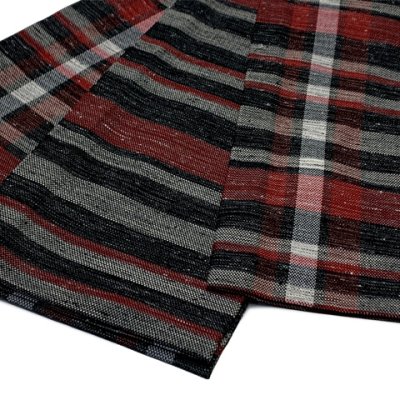 画像2: 半幅帯 着物や浴衣に 半巾帯(細帯) 小袋帯 ポリ綿 約400cm【黒系チェック】