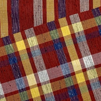 画像3: 半幅帯 着物や浴衣に 半巾帯(細帯) 小袋帯 ポリ綿 約400cm【赤系チェック】