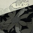 画像3: 半幅帯 着物や浴衣に 半巾帯(細帯) 小袋帯 合繊 約400cm【黒灰ｘグレー、デイジーと猫】 (3)