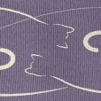 画像3: 半幅帯 着物や浴衣に 猫の柄の半巾帯(細帯) 合繊 400cm【藤色、風猫】 (3)
