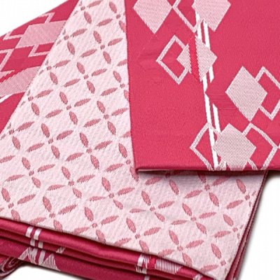 画像3: 袴下帯 卒業式の袴に リバーシブルタイプの小袋帯【ピンク系、菱】