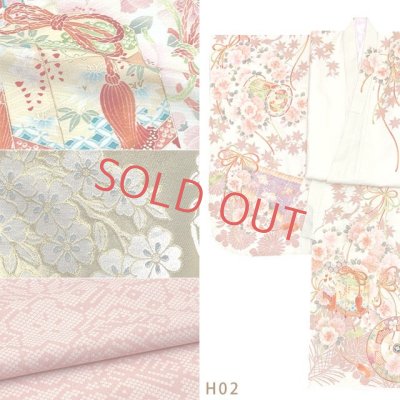 画像8: 七五三 着物 「華徒然」ブランド 7歳 女の子 四つ身の着物フルセット(合繊) 選べる3色