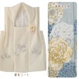 画像6: 七五三着物 3歳 ブランド 【花わらべ】 2025年新作 モダン系被布コートセット【生成りｘくすみブルー、古典】