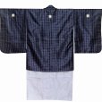 画像3: 男子ジュニア用 紋付羽織アンサンブル 花わらべブランド 150サイズ 合繊【黒紫×グレー】