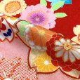 画像3: 七五三 着物 フルセット 7歳 女の子用  金駒刺繍 正絹 四つ身の着物と結び帯 フルセット【赤、桜と流水】